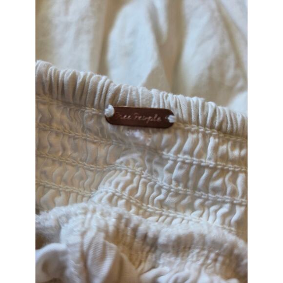 Free People White Cream Fairy Flowy Boho Smocked Waistband Skirt - Picture 2 of 5